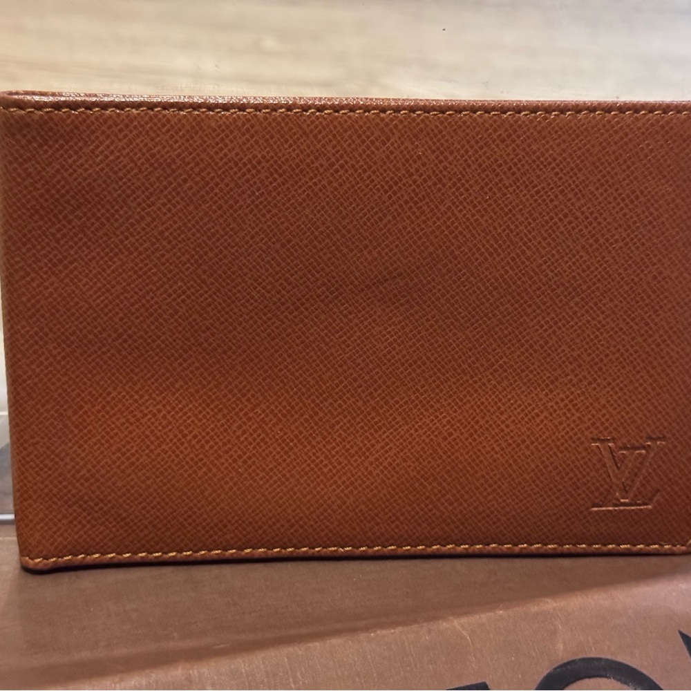 VINTAGE Louis Vuitton Taiga ID / Photo / Card Holder Brown Leather Wallet EUC - Picture 2 of 11